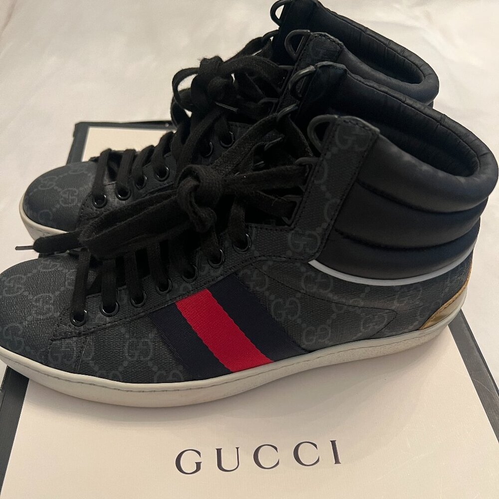 GUCCI - Men's Ace GG high-top sneaker - Size 5